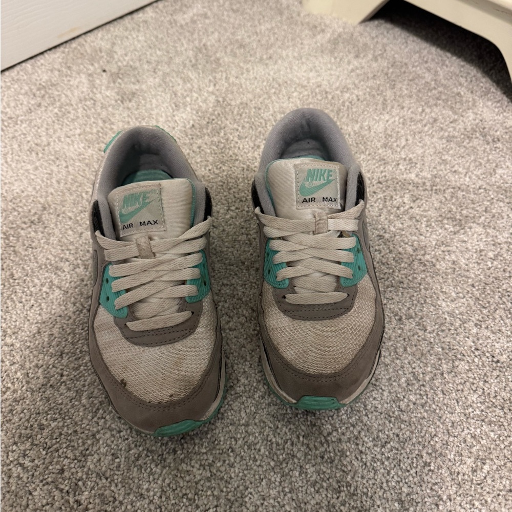 Nike Air Max Gray and Green Sneakers